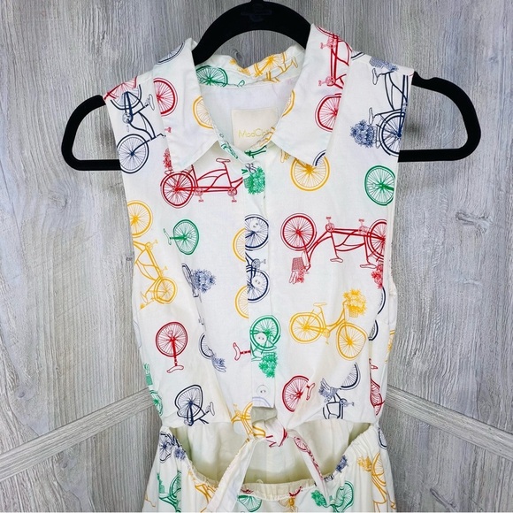 ModCloth Rainbow Bicycle Print Midriff Dress - Picture 3 of 8
